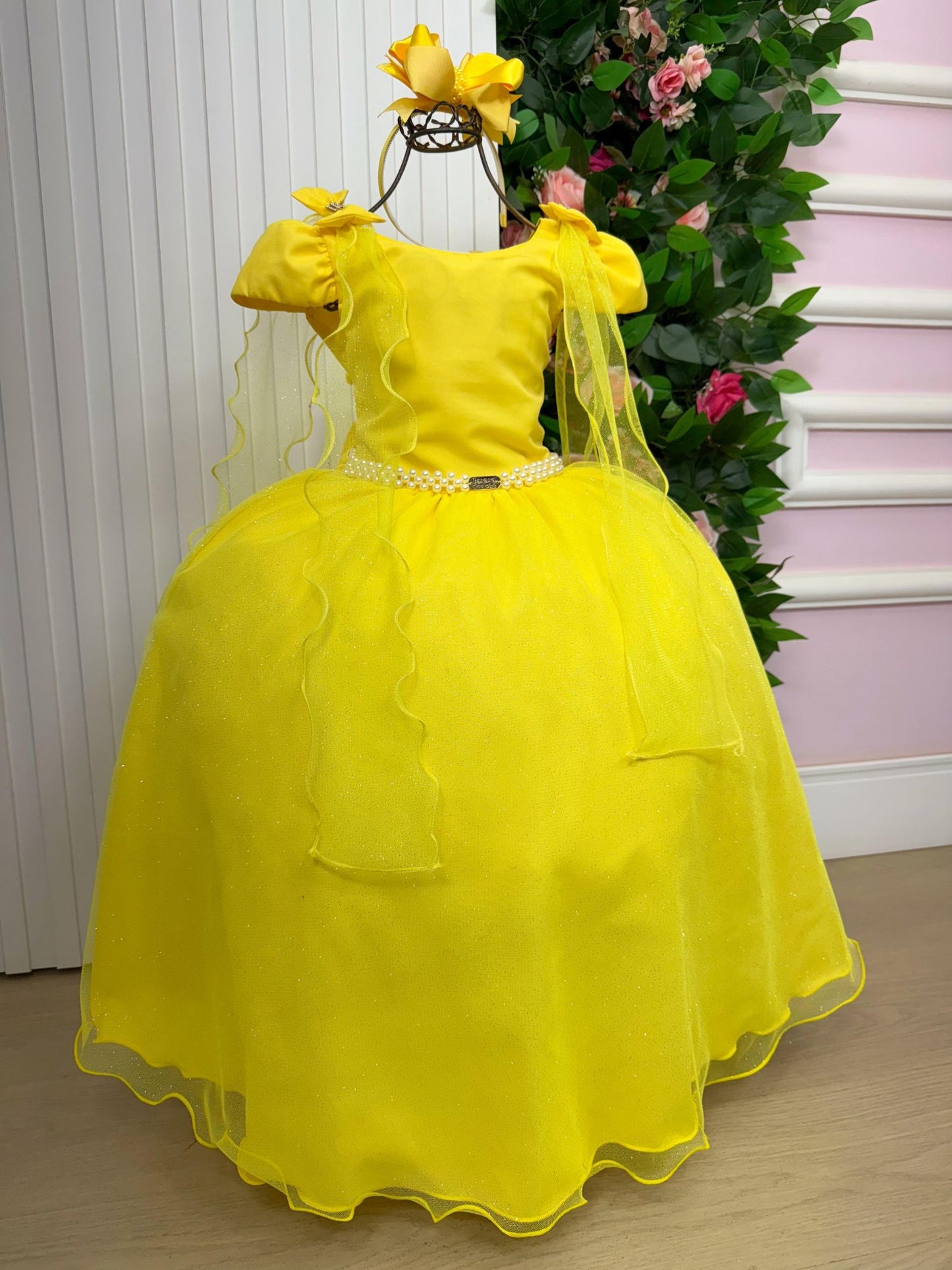 Vestido Longo Diamante Amarelo