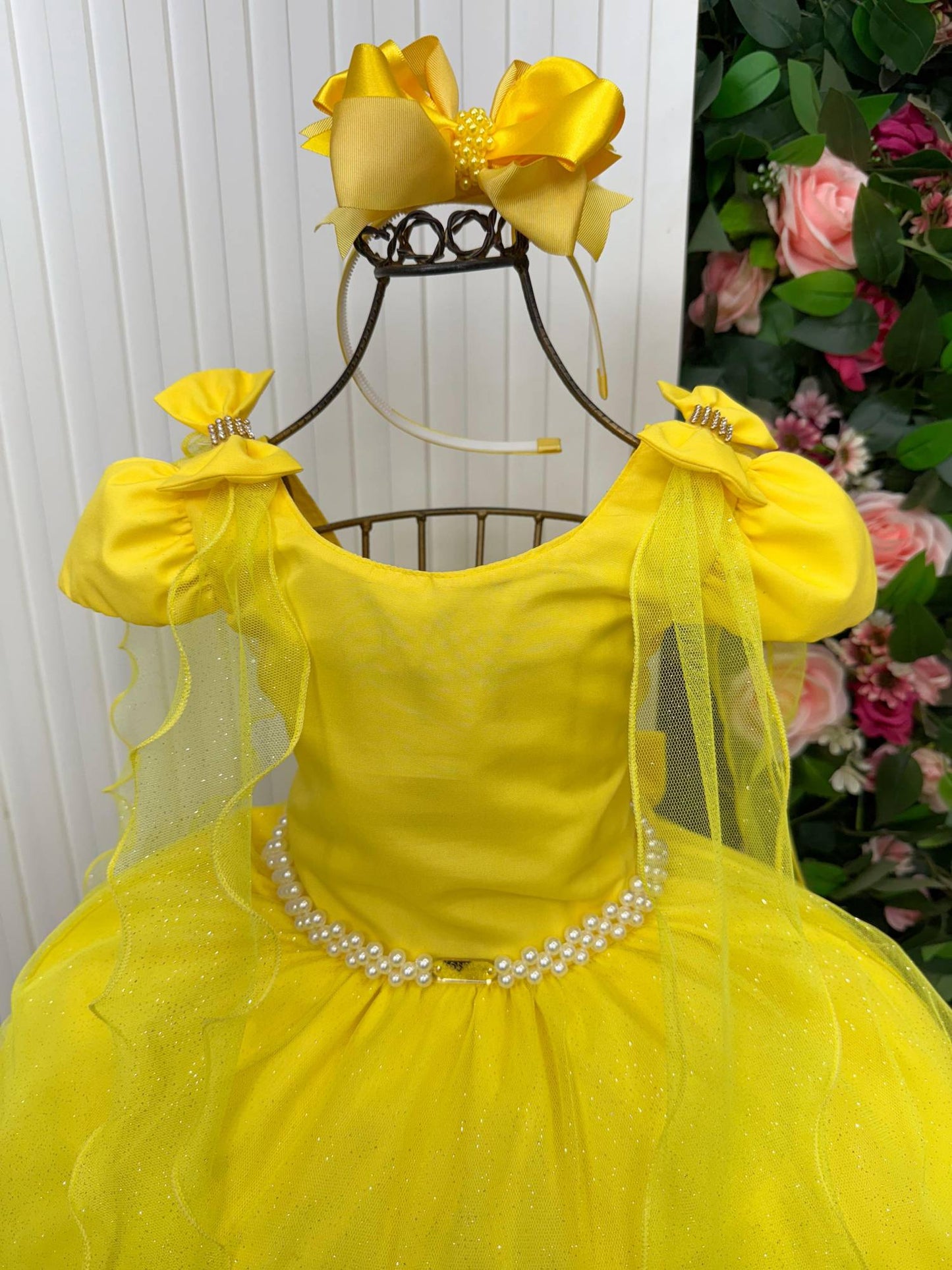 Vestido Longo Diamante Amarelo
