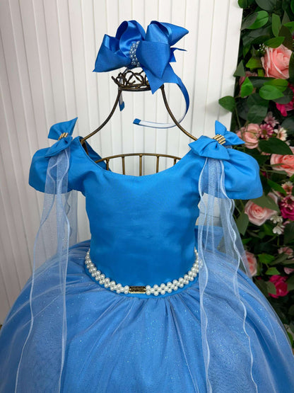 Vestido Longo Diamante Azul Serenity