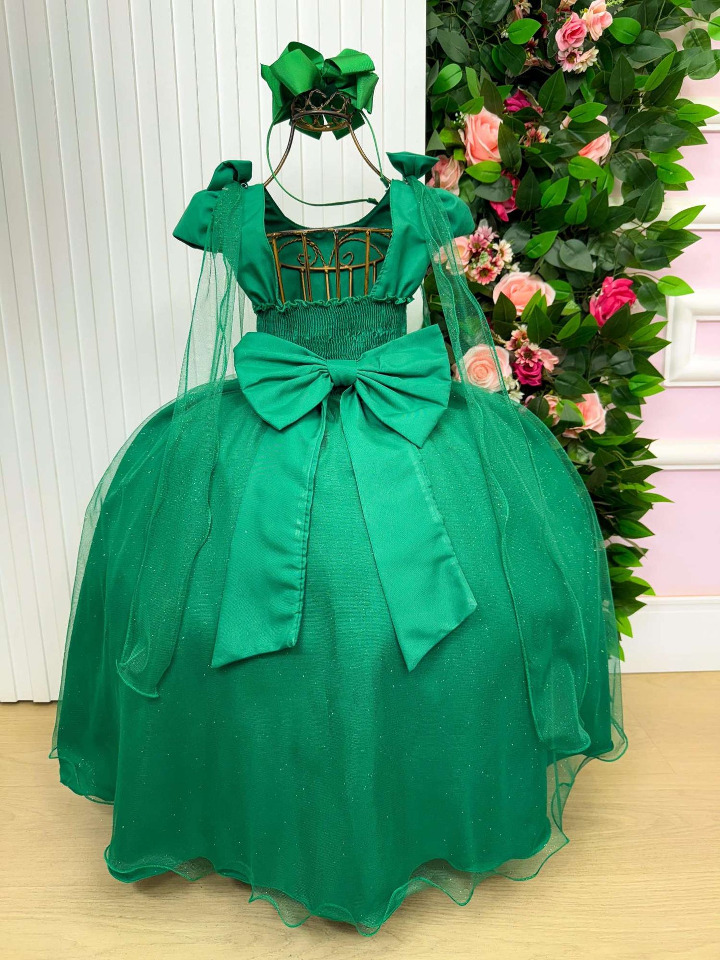 Vestido Longo Diamante Verde Bandeira