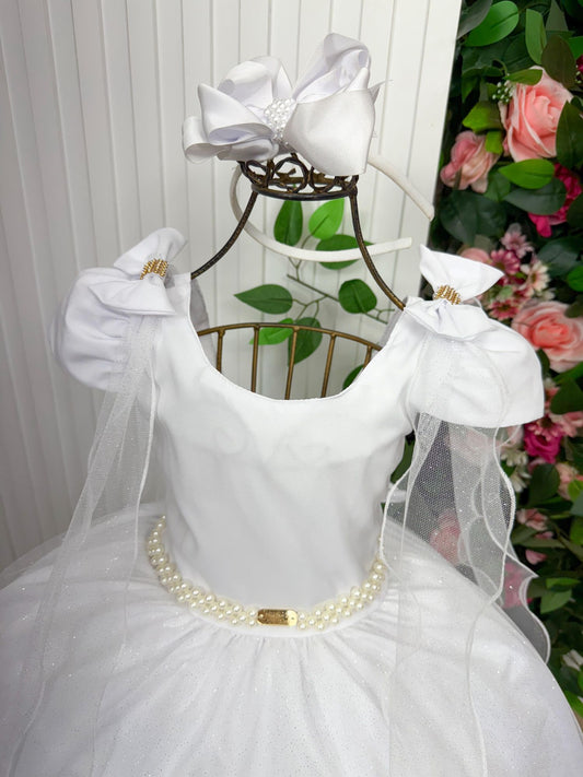 Vestido Longo Diamante Branco