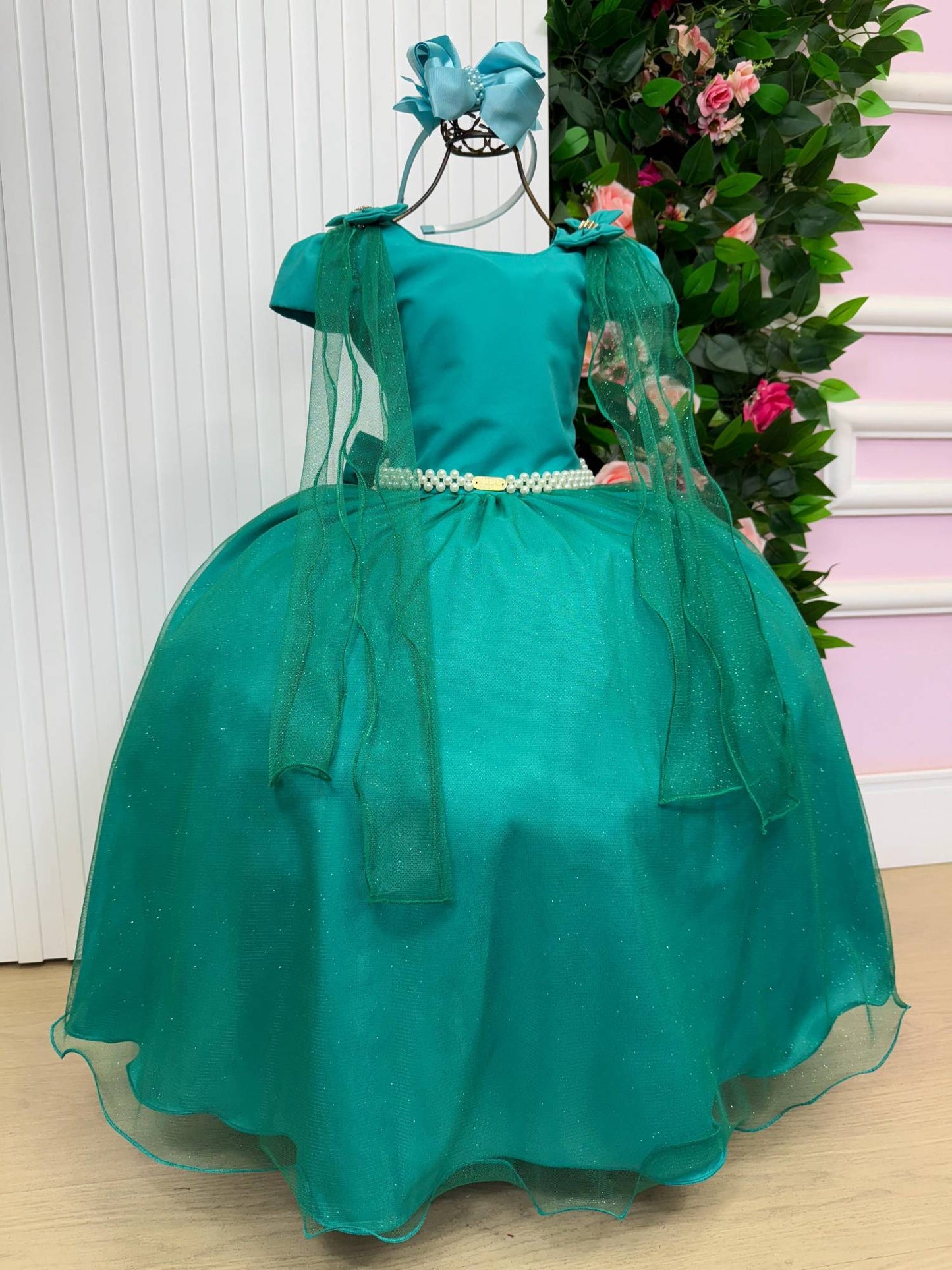 Vestido Longo Diamante Verde Jade