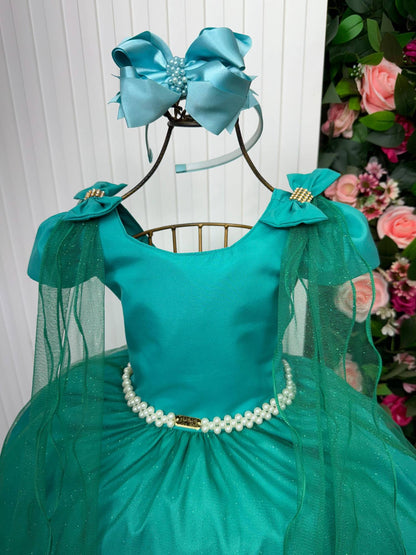 Vestido Longo Diamante Verde Jade