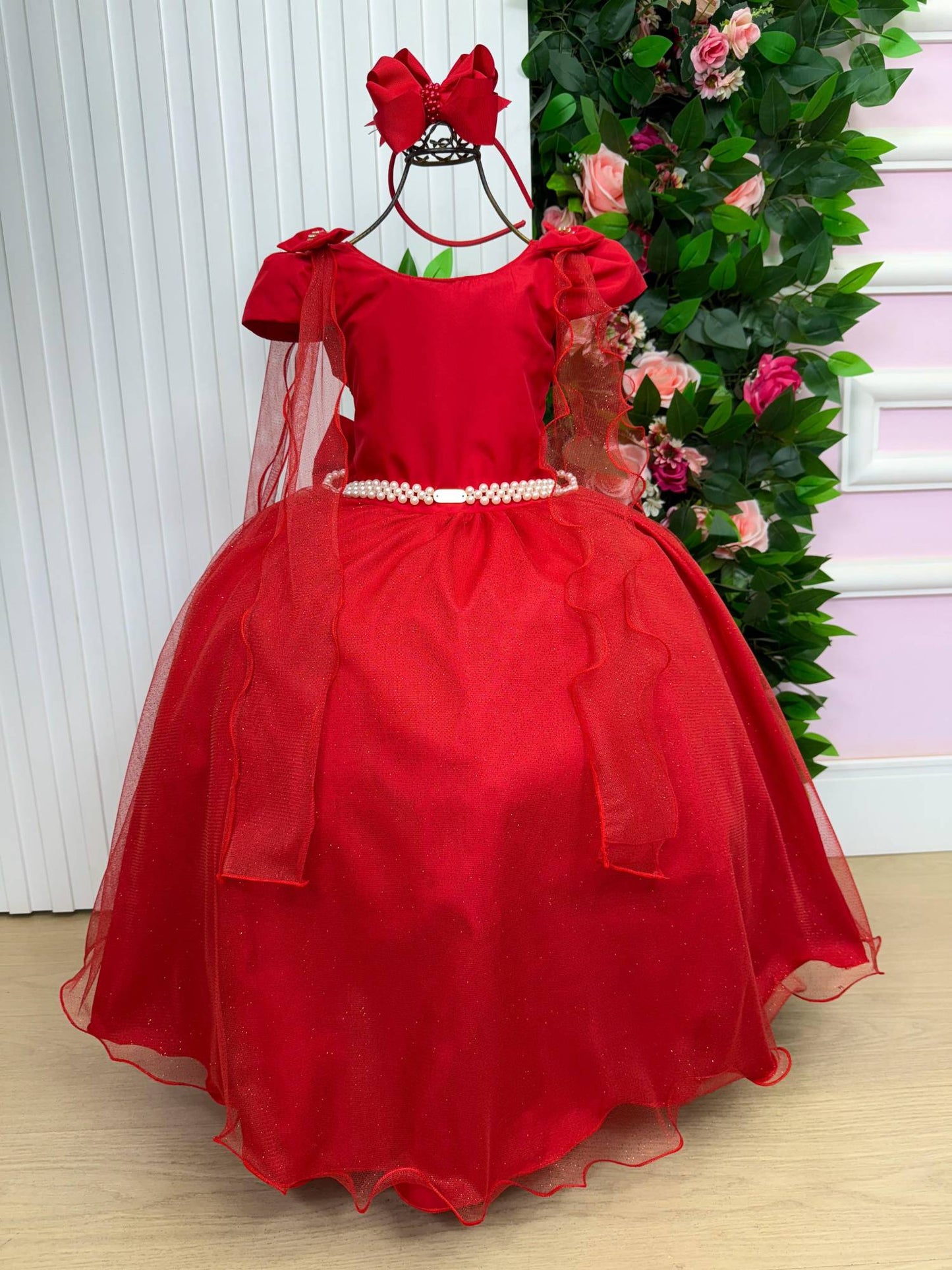 Vestido Longo Diamante Vermelho