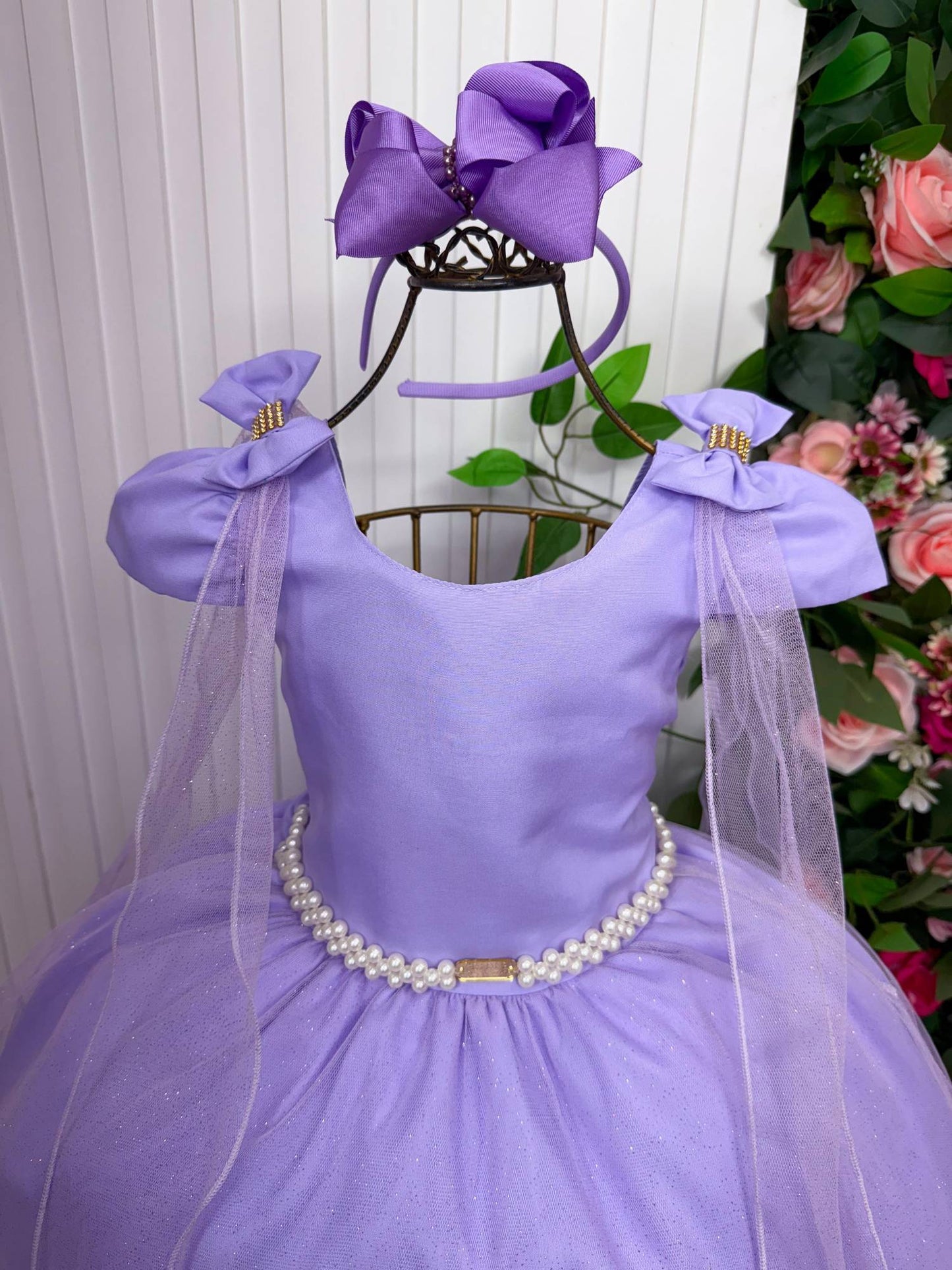 Vestido Longo Diamante Lilas