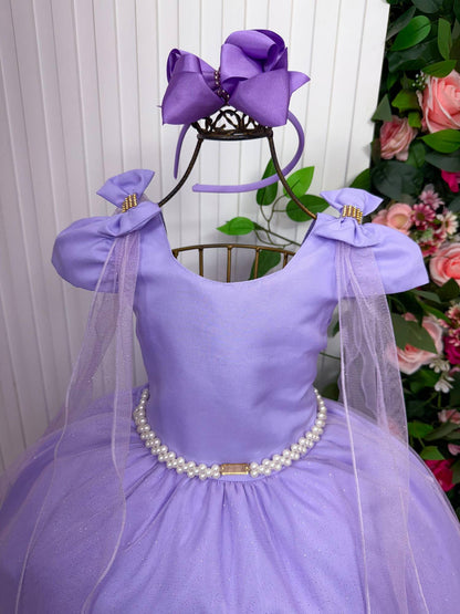 Vestido Longo Diamante Lilas