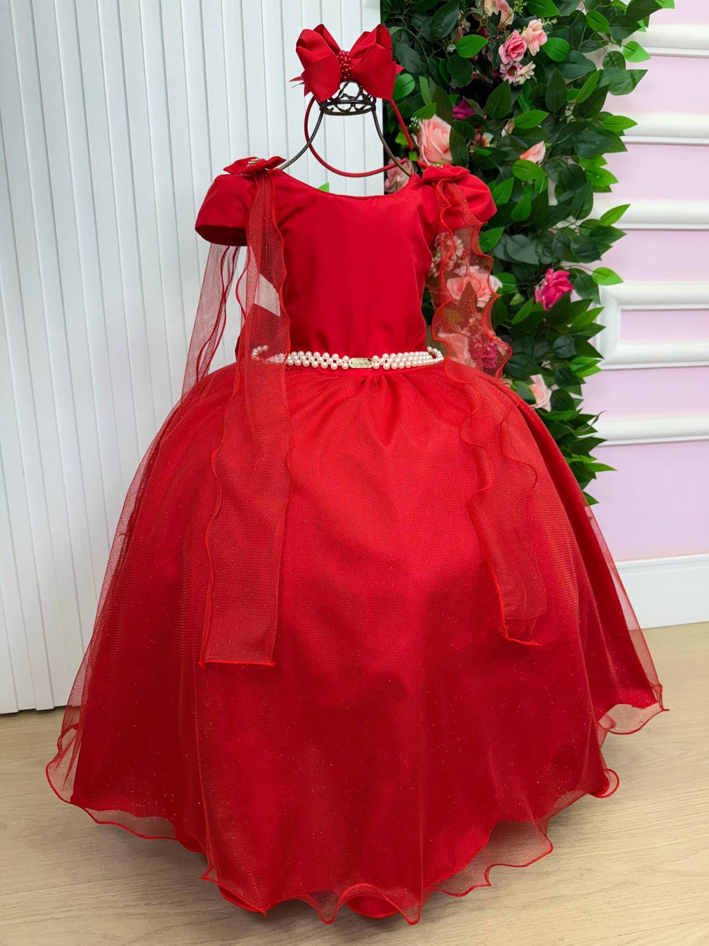 Vestido Longo Diamante Vermelho