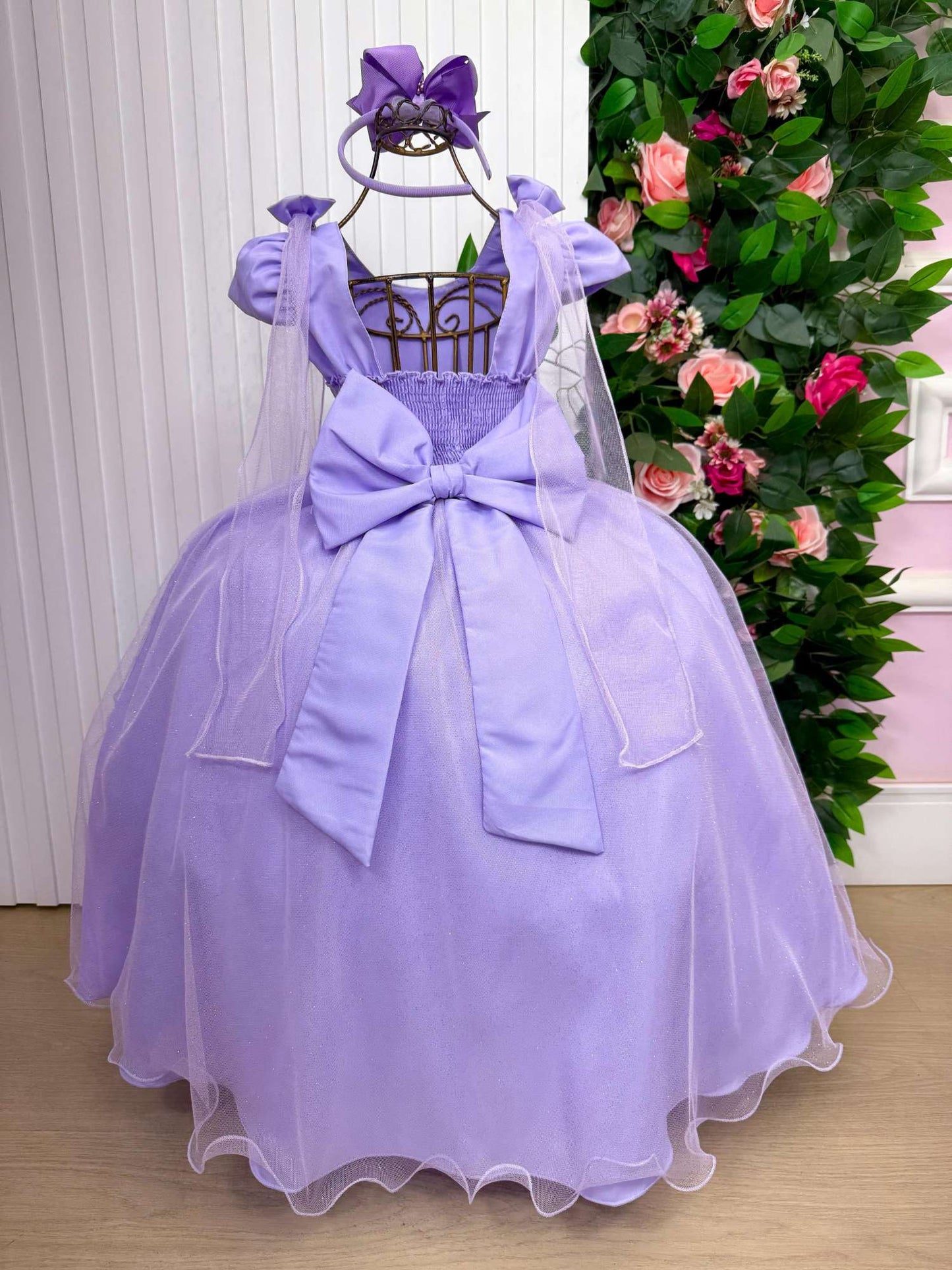 Vestido Longo Diamante Lilas