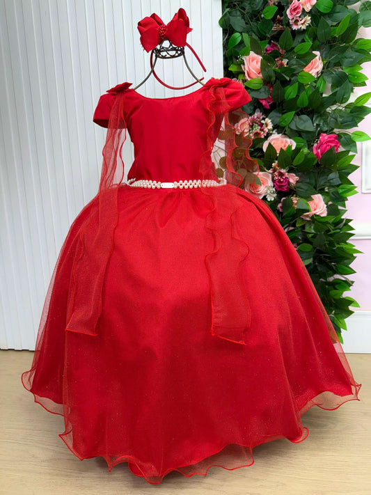 Vestido Longo Diamante Vermelho