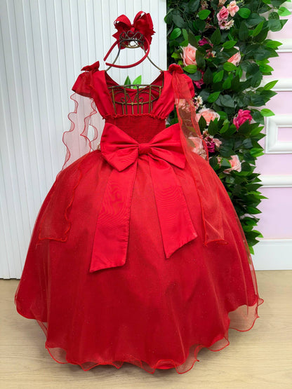 Vestido Longo Diamante Vermelho