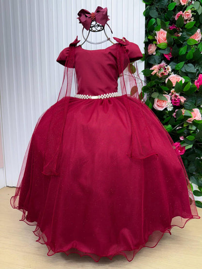 Vestido Longo Diamante Marsala