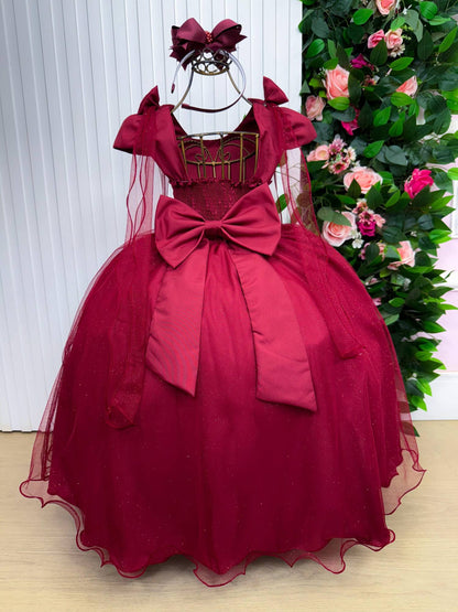 Vestido Longo Diamante Marsala