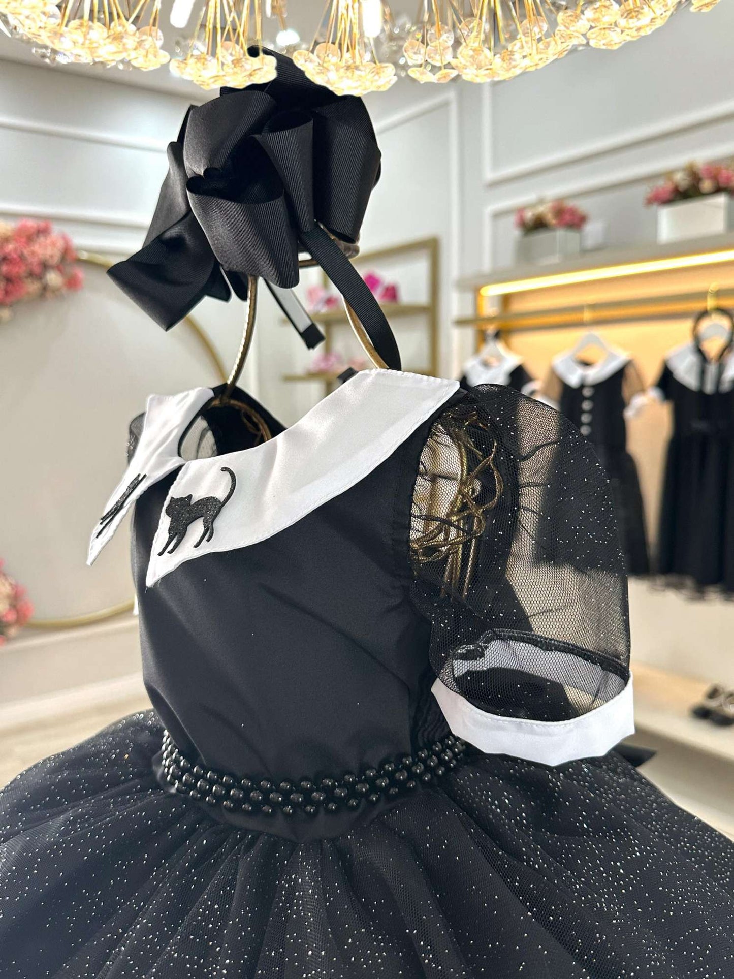 Vestido Fantasia Infantil Preto Wandinha Addams