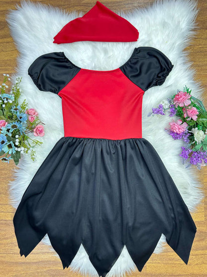 Fantasia Infantil Capitã Pirata Acompanha o Lenço de Cabelo Festas