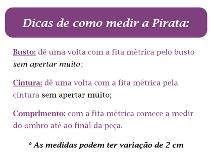 Fantasia Infantil Capitã Pirata Acompanha o Lenço de Cabelo Festas