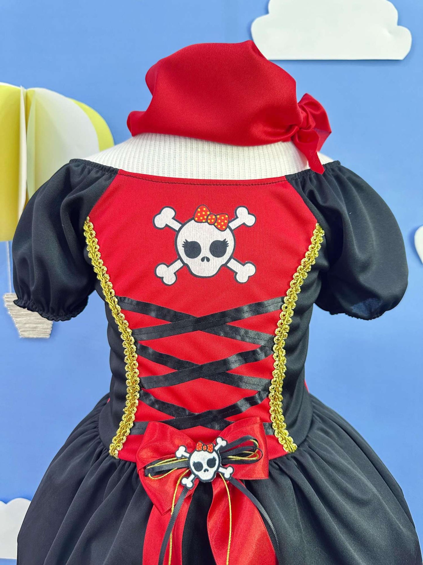 Fantasia Infantil Capitã Pirata Acompanha o Lenço de Cabelo Festas