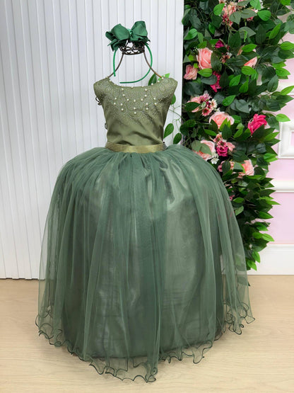 Vestido Longo Regata Verde Oliva