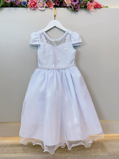 Vestido Infantil Branco C/ Renda e Pérolas Festas Daminhas