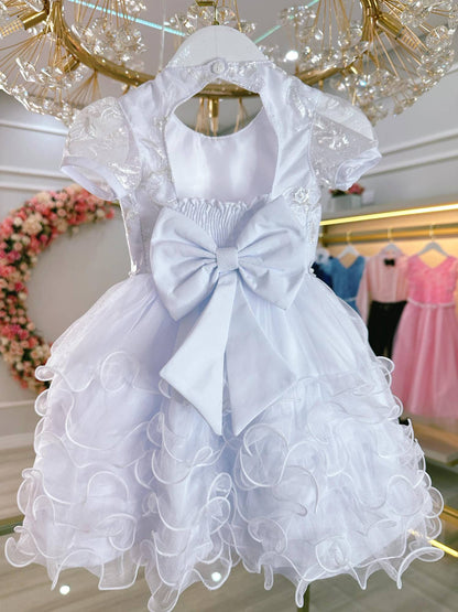 Vestido Bebê Branco Jardim Encantado