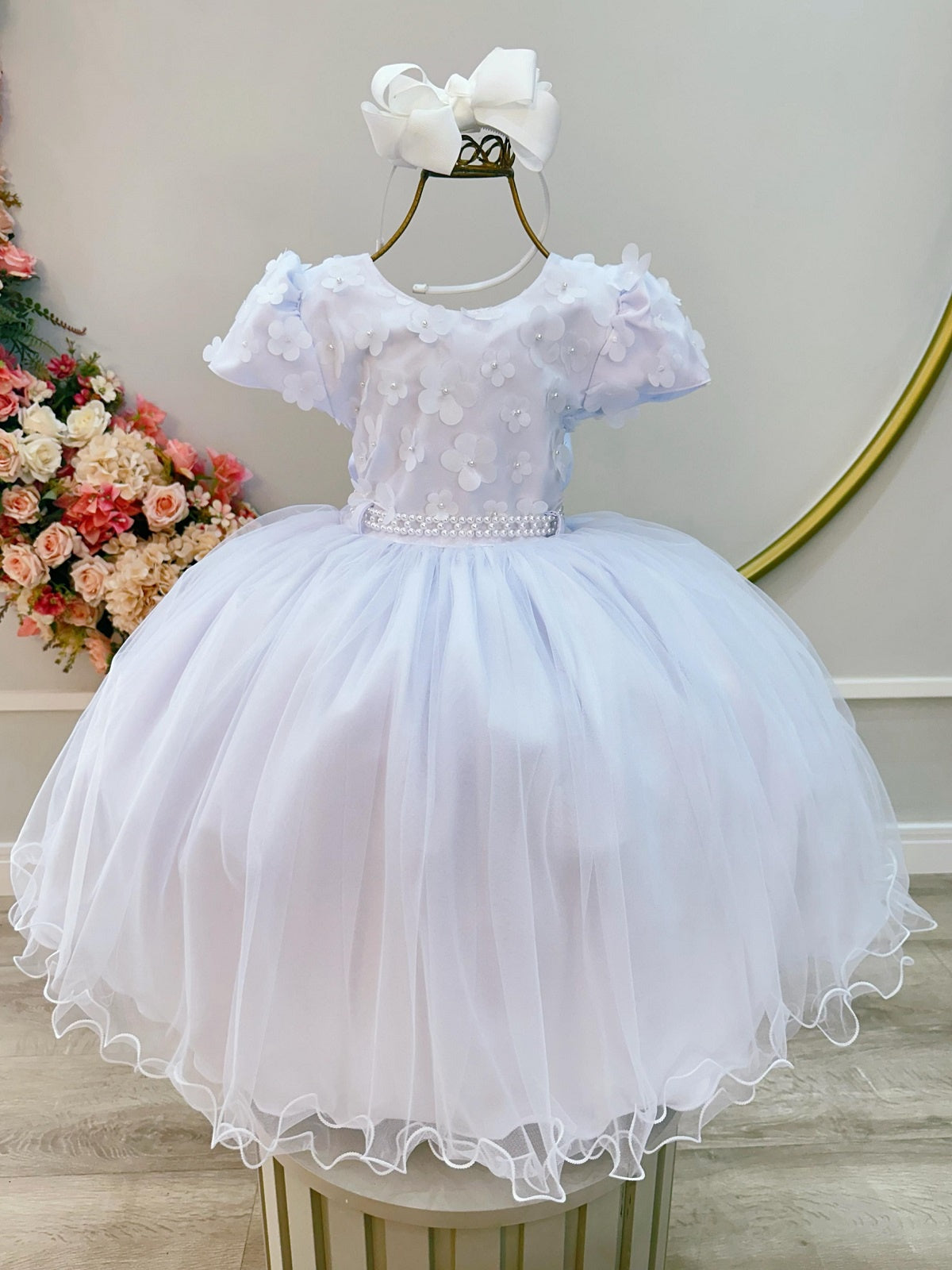 Vestido Infantil Branco Com Renda