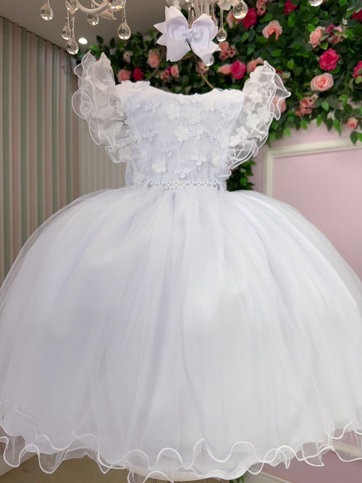 Vestido Infantil Menina Bonita Angelie Branco