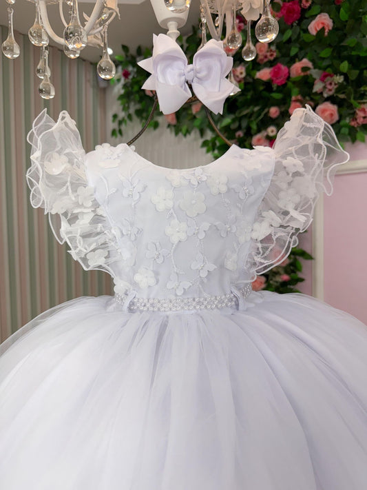 Vestido Infantil Menina Bonita Angelie Branco