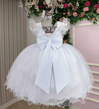Vestido Infantil Menina Bonita Angelie Branco