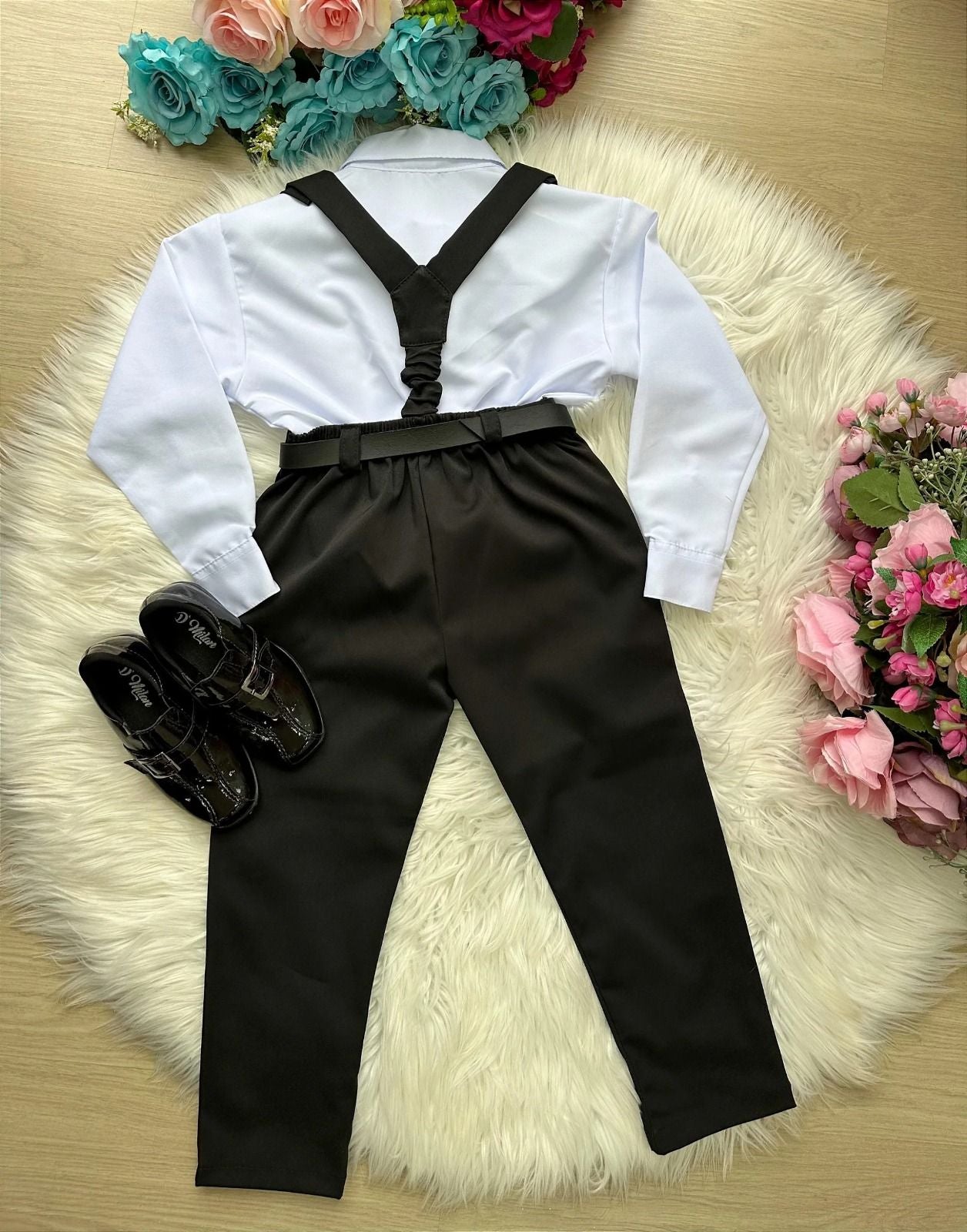 Conjunto Meninos Leo Suspensorio Preto