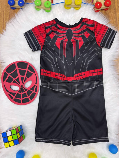 Fantasia Infantil Temática do Homem Aranha C/ Máscara