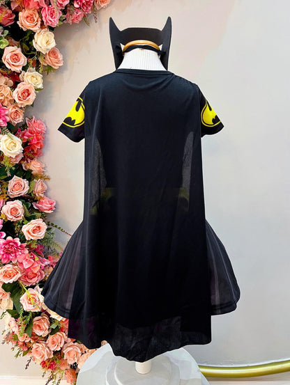 Fantasia Infantil Temática da Batgirl Com Máscara Festas
