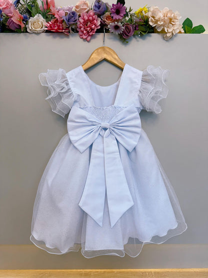 Vestido Infantil Branco Com Glitter Daminhas Festas