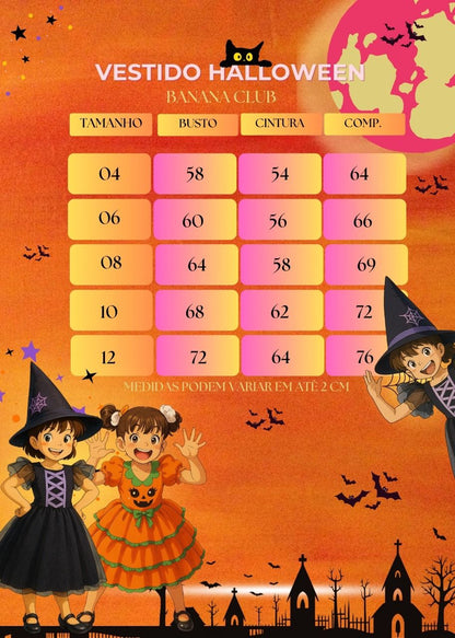 Vestido Tematicos Kids Halloween Encanto Sombrio
