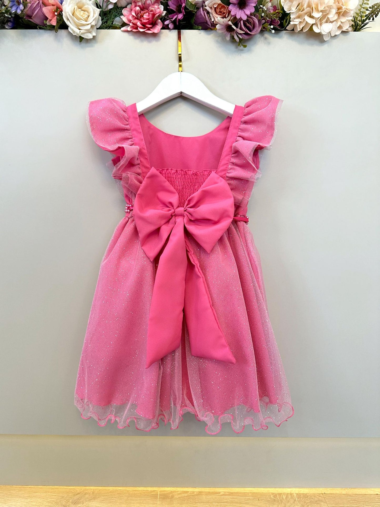 Vestido Infantil Rosa Chiclete Princesa Aurora Bela Adormecida