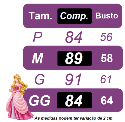 Fantasia Infantil Princesas Bela Adormecida C/ Luvas Festas