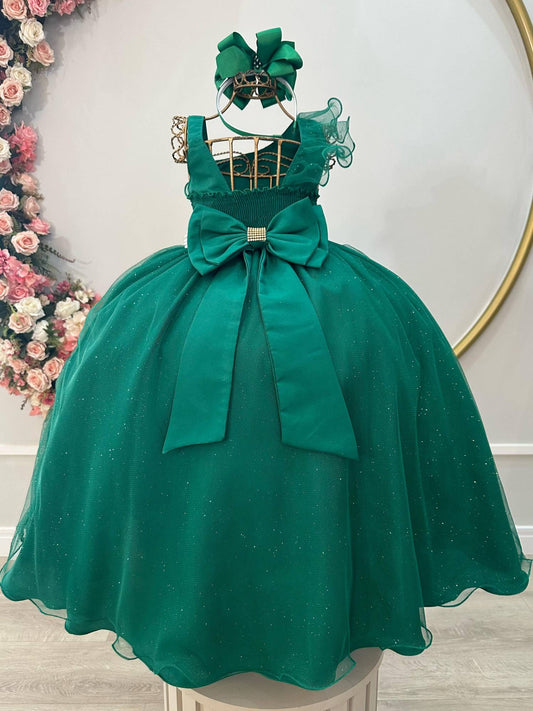 Vestido Infantil Longo Verde Bandeira Luxo Formaturas Daminhas