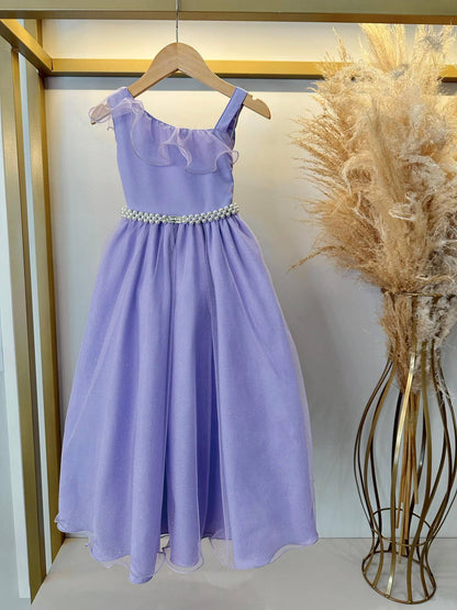 Vestido Infantil Longo Lilás Luxo Formaturas Daminhas
