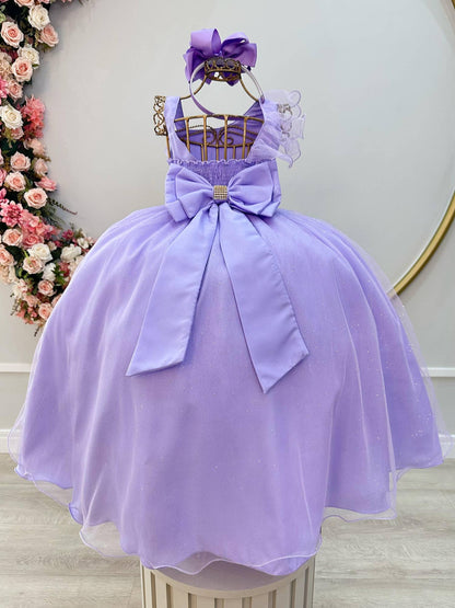 Vestido Infantil Longo Lilás Luxo Formaturas Daminhas