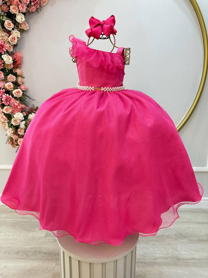 Vestido Infantil Longo Pink Luxo Formaturas Daminhas