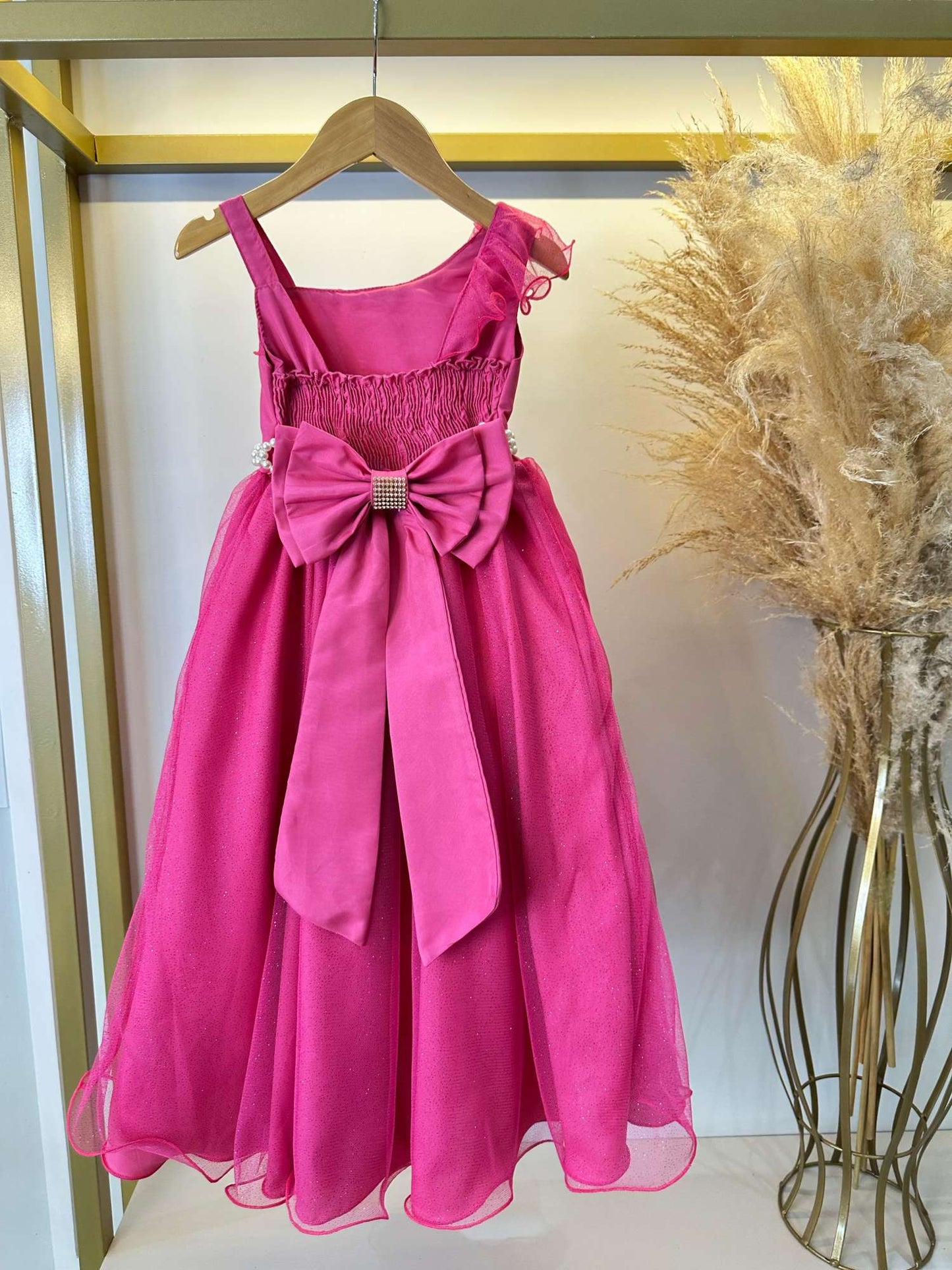 Vestido Infantil Longo Pink Luxo Formaturas Daminhas