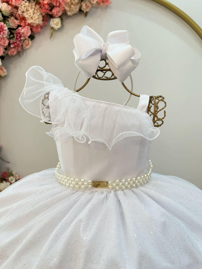 Vestido Infantil Longo Branco Luxo Formaturas Daminhas