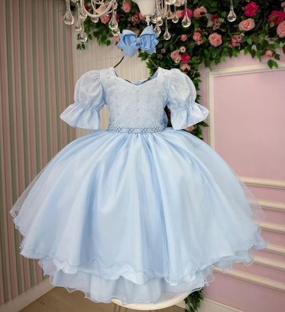 Vestido Bella Child Priscila Azul Bebe