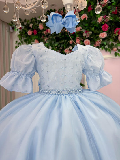 Vestido Bella Child Priscila Azul Bebe