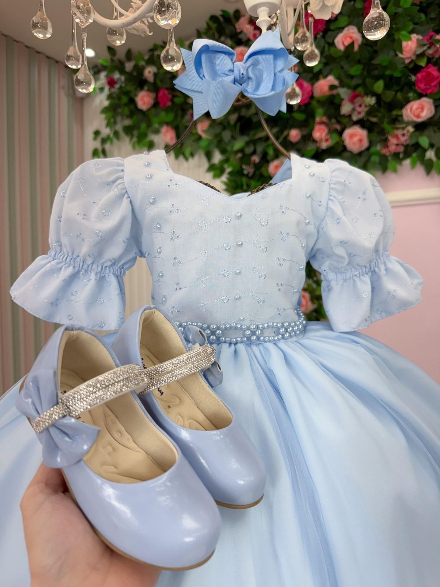 Vestido Bella Child Priscila Azul Bebe