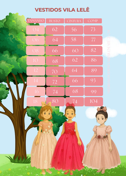 Vestido Infantil Elegante Verde Tiffany para Festas