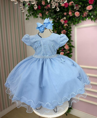 Vestido Vitoria Kids Leticia Azul Bebe