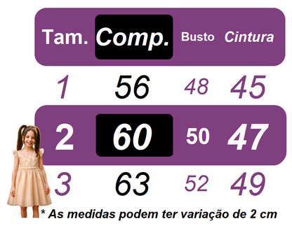 Vestido Infantil Branco Busto Com Renda Bordado Daminhas