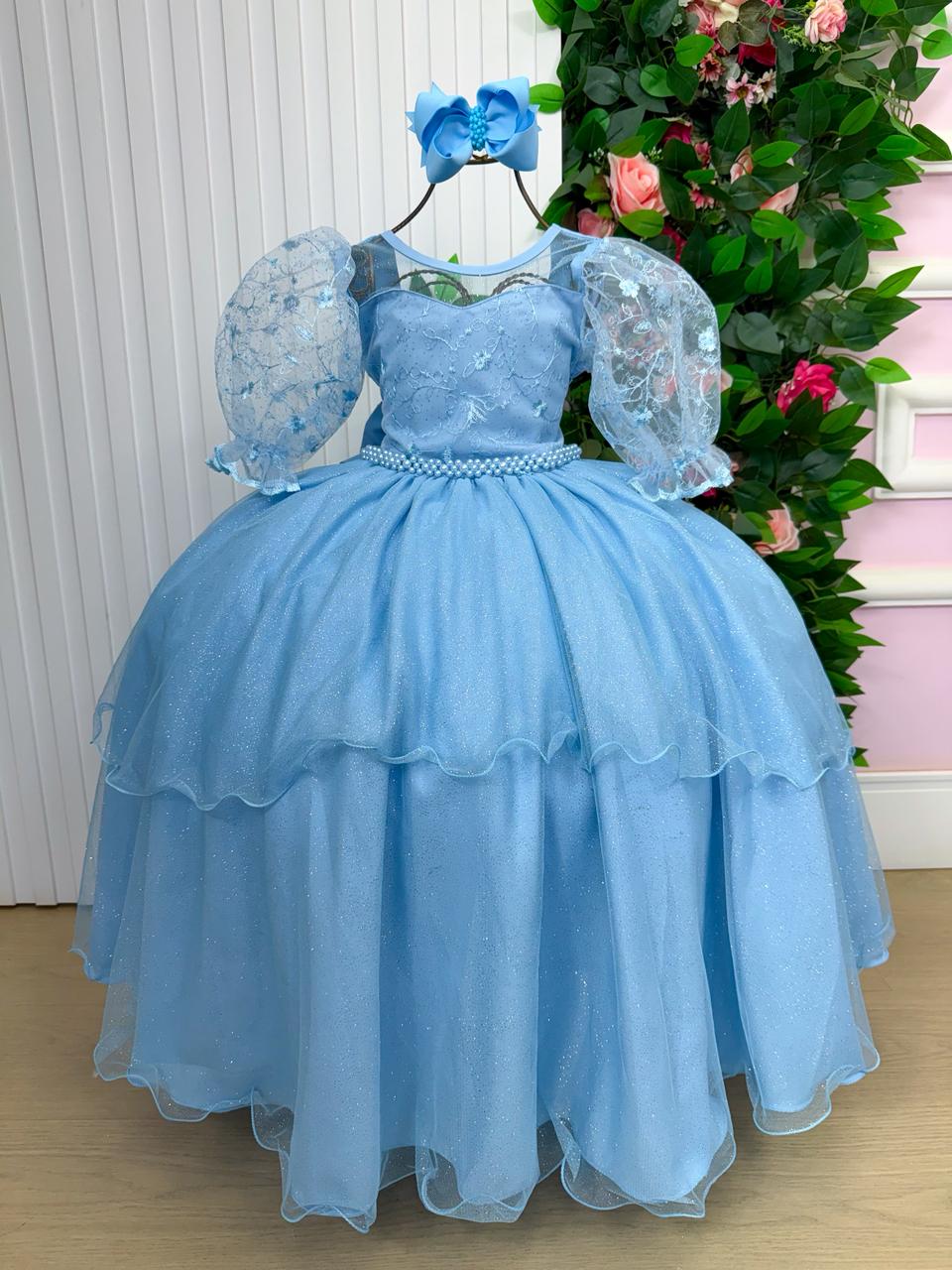 Vestido Longo Eva Azul Bebe