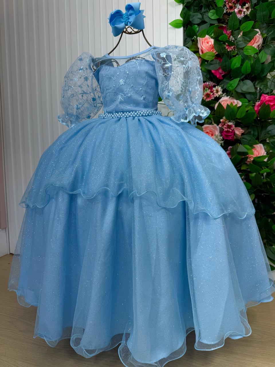 Vestido Longo Eva Azul Bebe