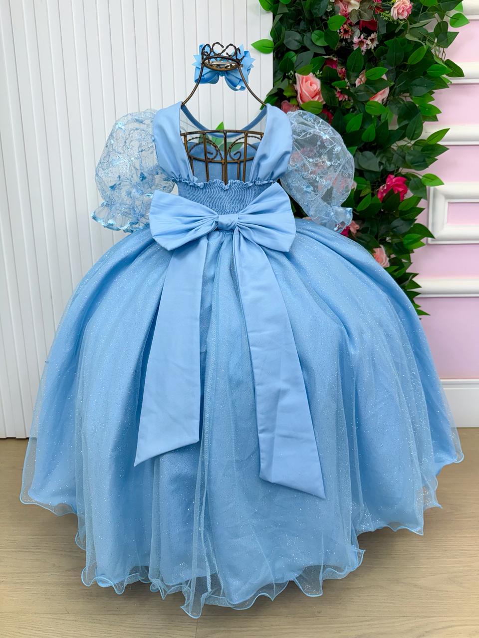 Vestido Longo Eva Azul Bebe
