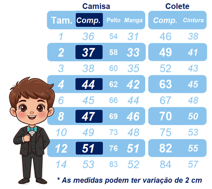 Conjunto Social Pajem Camisa Branca com Calça e Susp. Verde